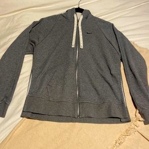 nike womens grey zip up w/ side slits